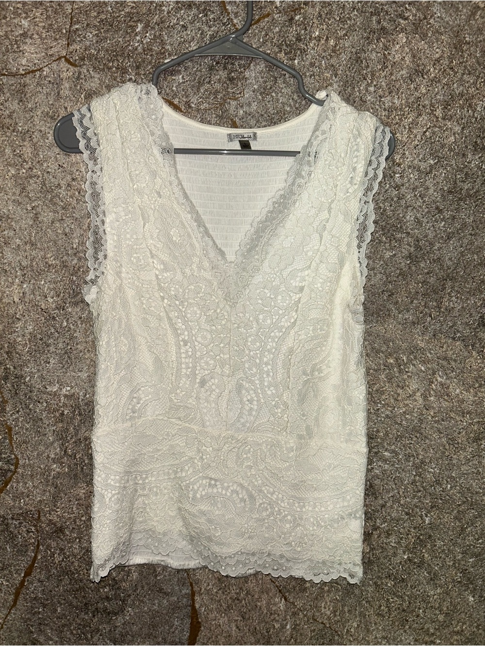 BKE White Lace V-Neck Camisole